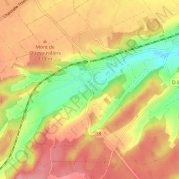 Carte topographique Namps-au-Val, altitude, relief