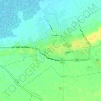 Carte topographique Soliman, altitude, relief