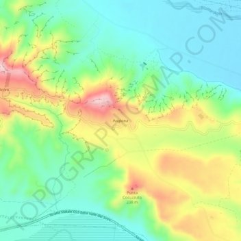 Carte topographique Anglona, altitude, relief