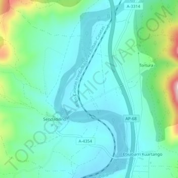 Carte topographique Rekalde, altitude, relief