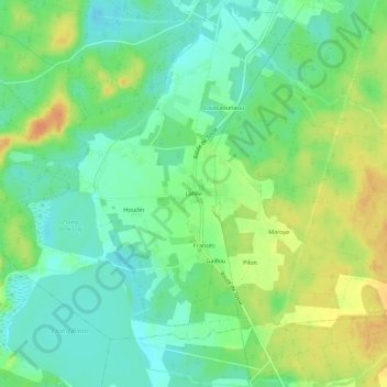 Carte topographique Lafille, altitude, relief