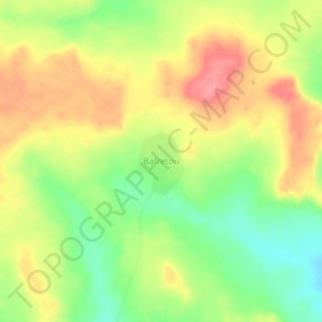 Carte topographique Bafretou, altitude, relief
