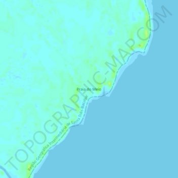 Carte topographique Praia do Meio, altitude, relief