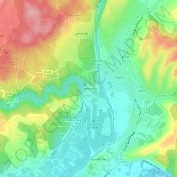 Carte topographique Peyroche, altitude, relief