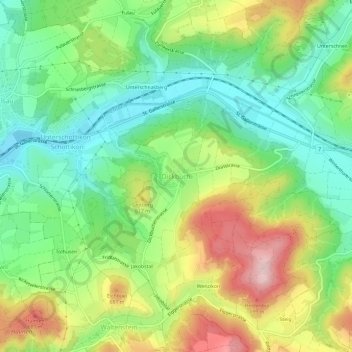 Carte topographique Dickbuch, altitude, relief