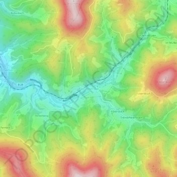 Carte topographique Bad Peterstal, altitude, relief