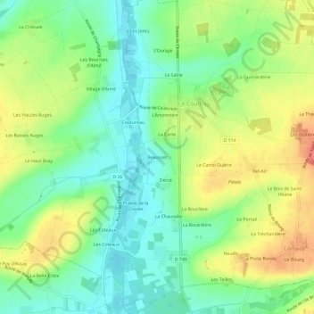 Carte topographique Beausset, altitude, relief