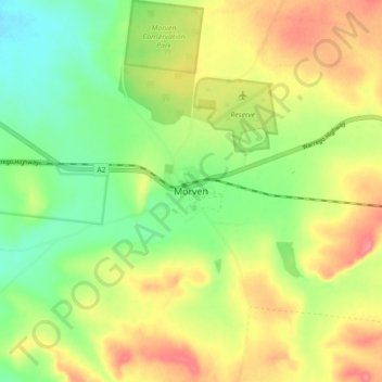 Carte topographique Morven, altitude, relief