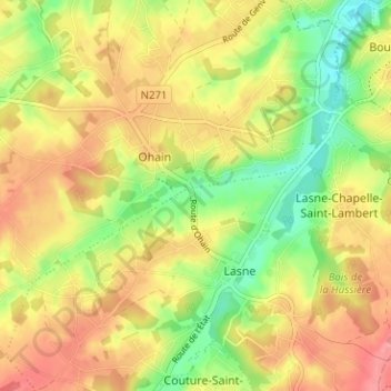 Carte topographique Basse-Lasne, altitude, relief