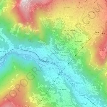 Carte topographique Cotterg, altitude, relief
