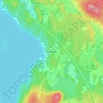 Carte topographique Klässbol, altitude, relief