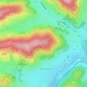 Carte topographique Feuerberg, altitude, relief