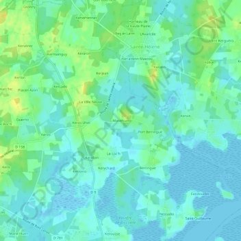 Carte topographique Manehuel, altitude, relief