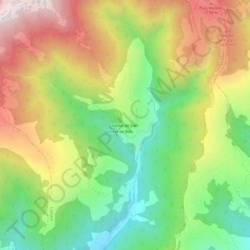 Carte topographique Veïnat de Dalt, altitude, relief