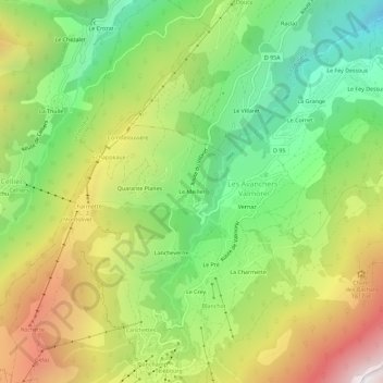Carte topographique Le Meiller, altitude, relief