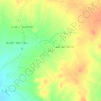 Carte topographique k22, altitude, relief