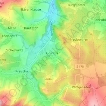 Carte topographique Gombsen, altitude, relief