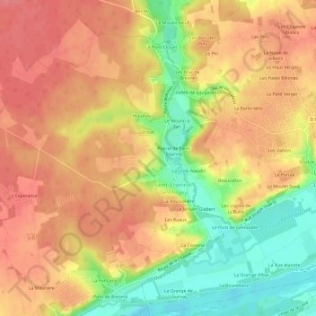 Carte topographique Le Portail, altitude, relief