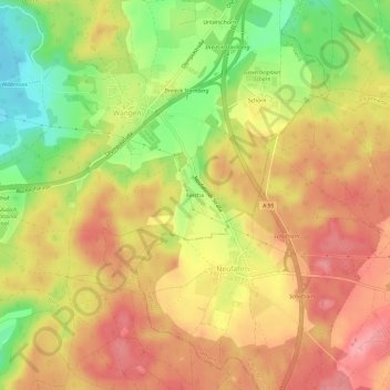 Carte topographique Fercha, altitude, relief
