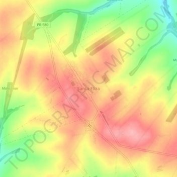 Carte topographique Santa Eliza, altitude, relief