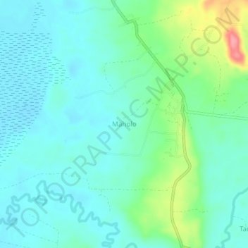Carte topographique Maholo, altitude, relief