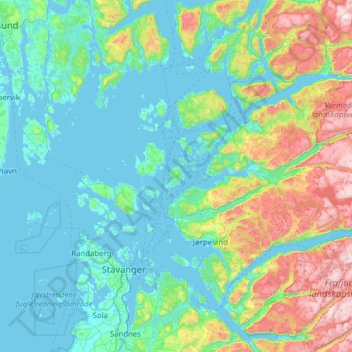 Carte topographique Fogn, altitude, relief