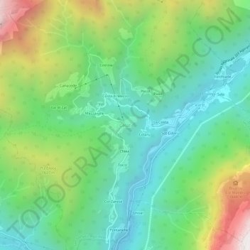 Carte topographique Celat, altitude, relief