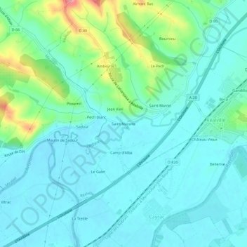 Carte topographique Saint-Nazaire, altitude, relief