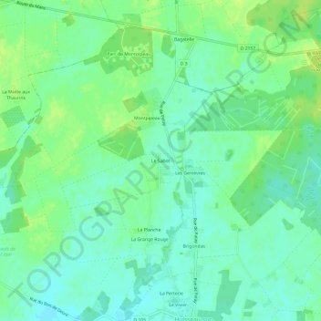 Carte topographique Le Sabot, altitude, relief