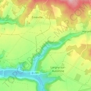 Carte topographique Longpré, altitude, relief