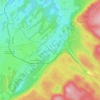 Carte topographique La Savine, altitude, relief