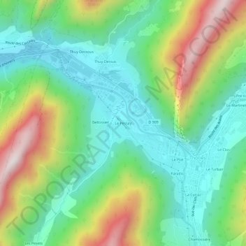 Carte topographique Le Pessay, altitude, relief