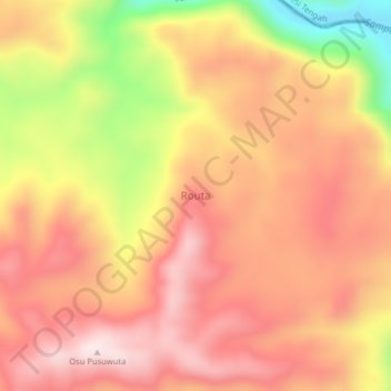 Carte topographique Routa, altitude, relief