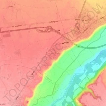 Carte topographique Bricco de Faule, altitude, relief