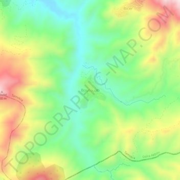 Carte topographique Boutouab, altitude, relief