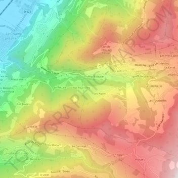 Carte topographique La Planta, altitude, relief