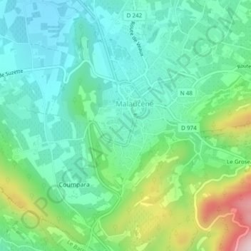 Carte topographique Cremessière, altitude, relief