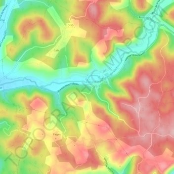 Carte topographique Marquayrol, altitude, relief