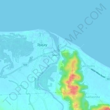 Carte topographique Yauan, altitude, relief