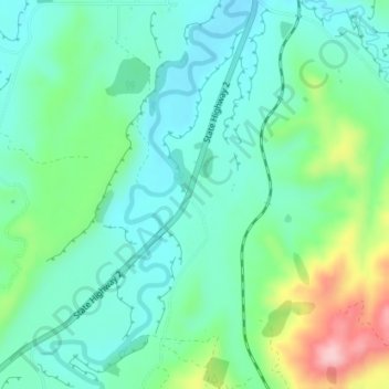 Carte topographique Waiwaka, altitude, relief