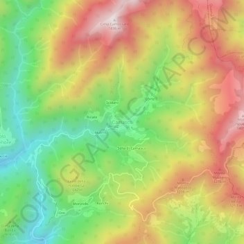 Carte topographique Camasco, altitude, relief