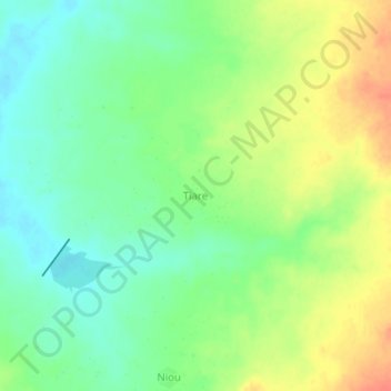 Carte topographique Tiare, altitude, relief