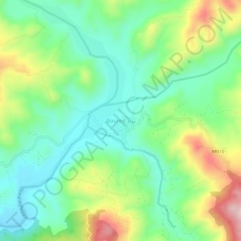 Carte topographique Boured, altitude, relief