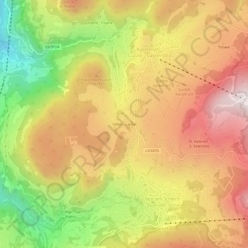 Carte topographique Lanzin, altitude, relief