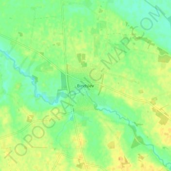 Carte topographique Bindslev, altitude, relief