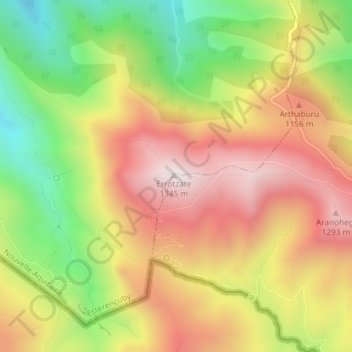 Carte topographique Errozate, altitude, relief