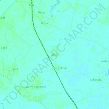 Carte topographique Jonki, altitude, relief