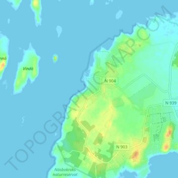 Carte topographique Ölmanäs, altitude, relief