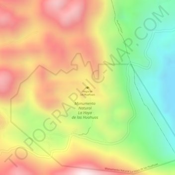 Carte topographique Hoya de las Huahuas, altitude, relief