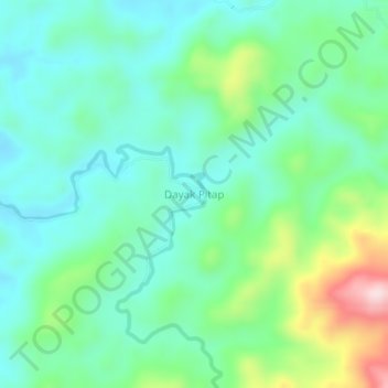 Carte topographique Dayak Pitap, altitude, relief